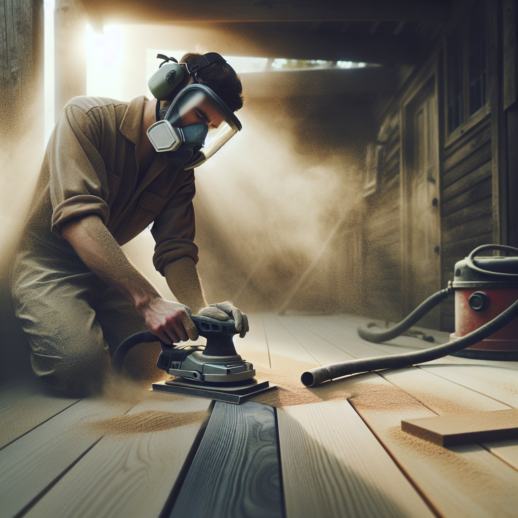 a man working with a drum sander