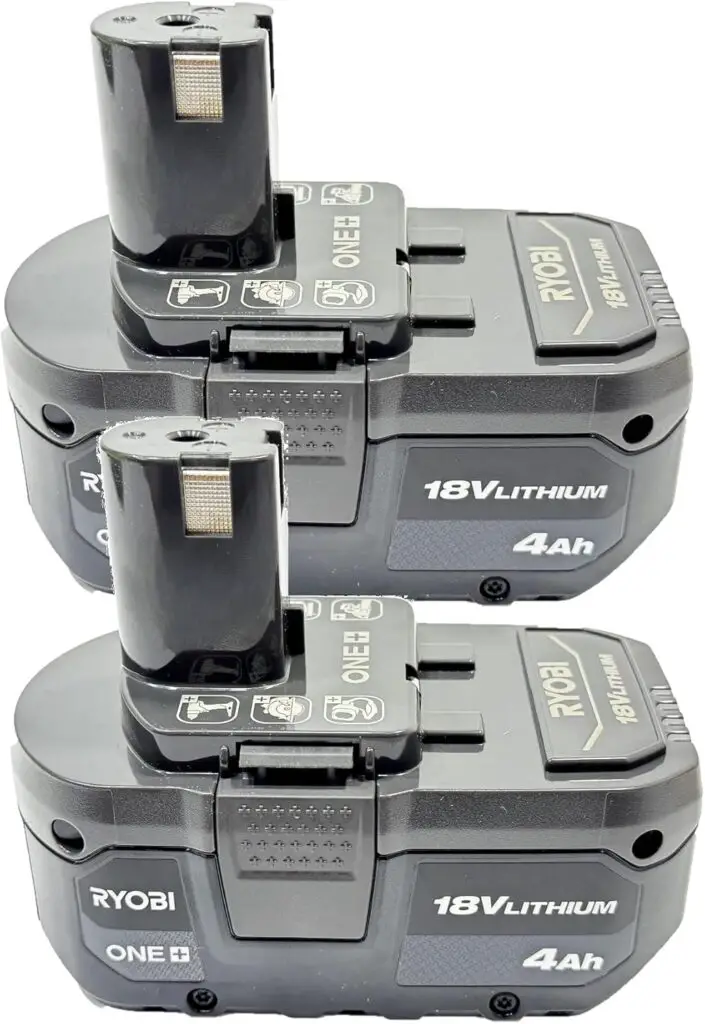 two ryobi 18-Volt lithium-Ion 4.0 ah high capacity battery packs