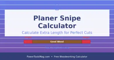 planer snipe calculator diagram for calculating extra wood length to prevent snipe