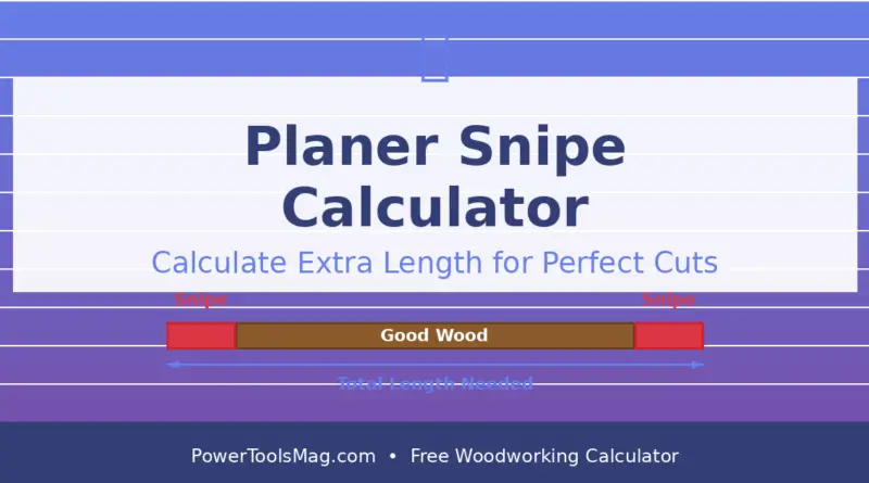 planer snipe calculator diagram for calculating extra wood length to prevent snipe