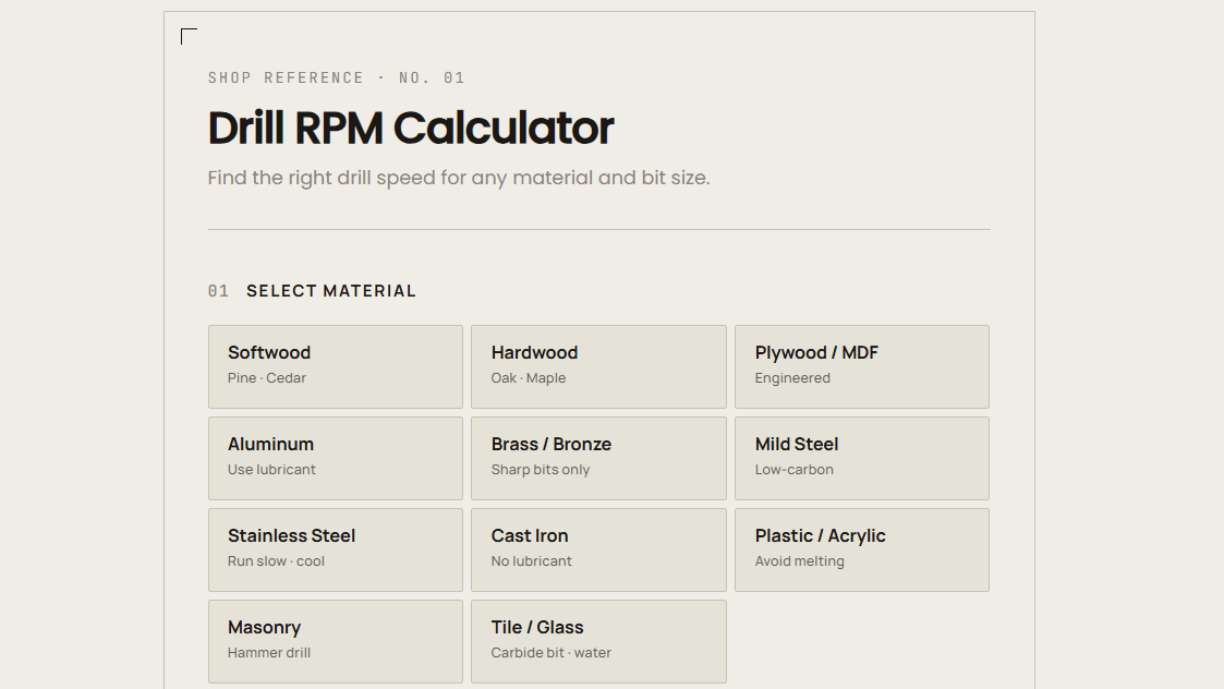 Drill RPM Calculator: Find the Right Speed for Any Material